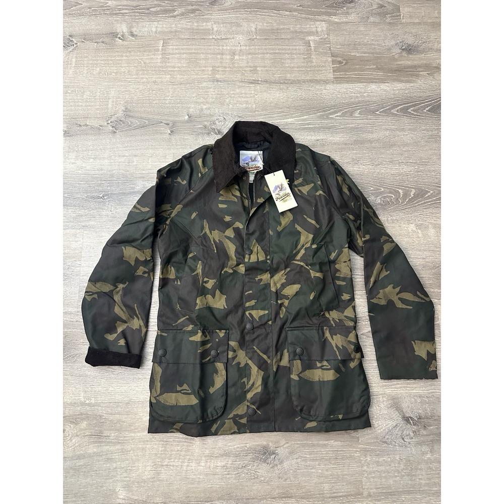 John Partridge Wax Cotton Landowner  Jacket Men's Small Coat Camo England Pin
